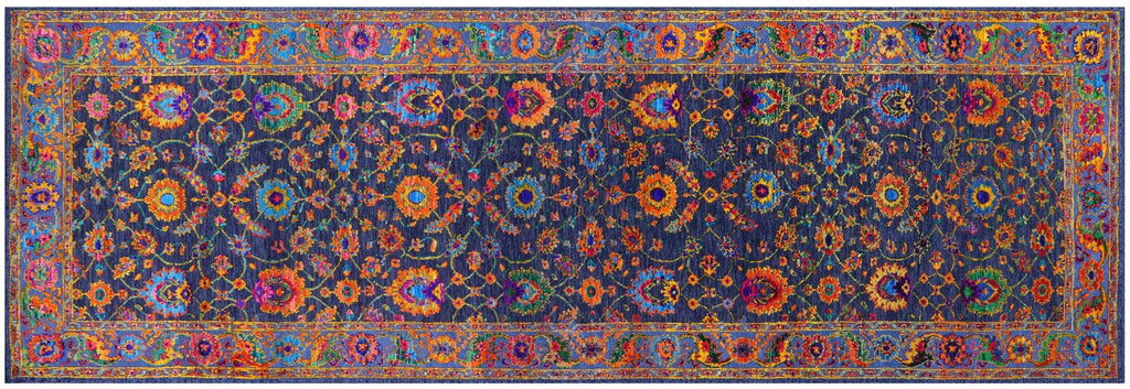 Handmade Persian Tabriz Wool & Silk Runner Rug - Manhattan Rugs