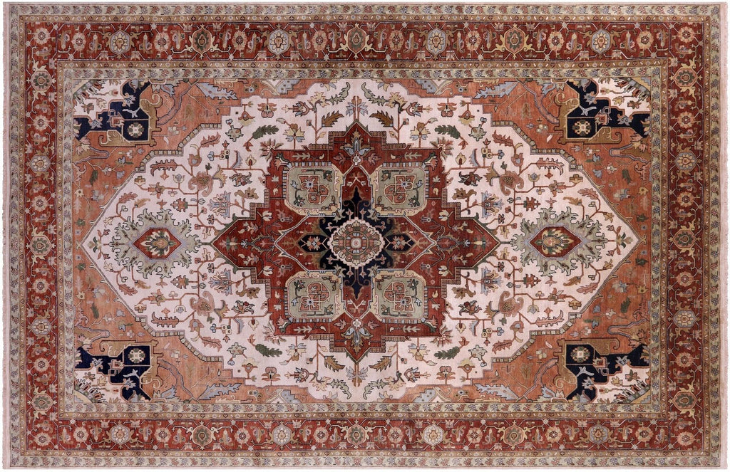 Grey Persian Heriz Serapi Handmade Wool Rug - Manhattan Rugs