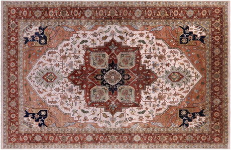 Grey Persian Heriz Serapi Handmade Wool Rug - Manhattan Rugs