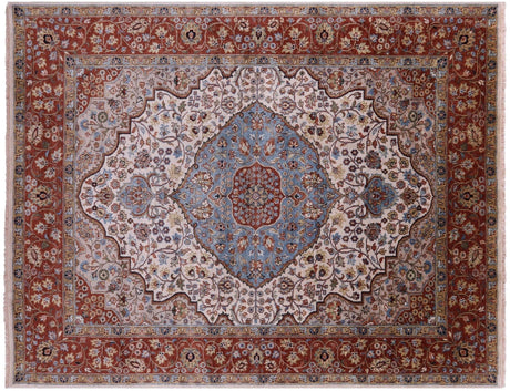 Ivory Hand-Knotted Persian Heriz Serapi Wool Rug - Manhattan Rugs