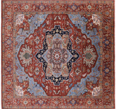 Square Heriz Serapi Handmade Wool Rug - Manhattan Rugs