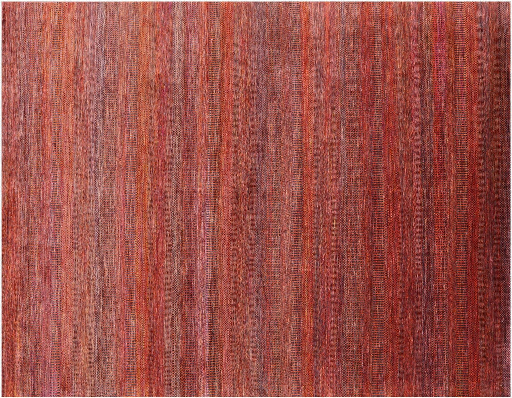 Orange Handmade Super Savannah Gabbeh Wool & Silk Rug - Manhattan Rugs