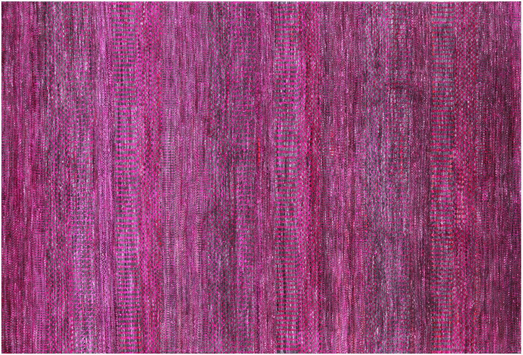 Purple Wool & Silk Super Savannah Gabbeh Hand Knotted Rug - Manhattan Rugs
