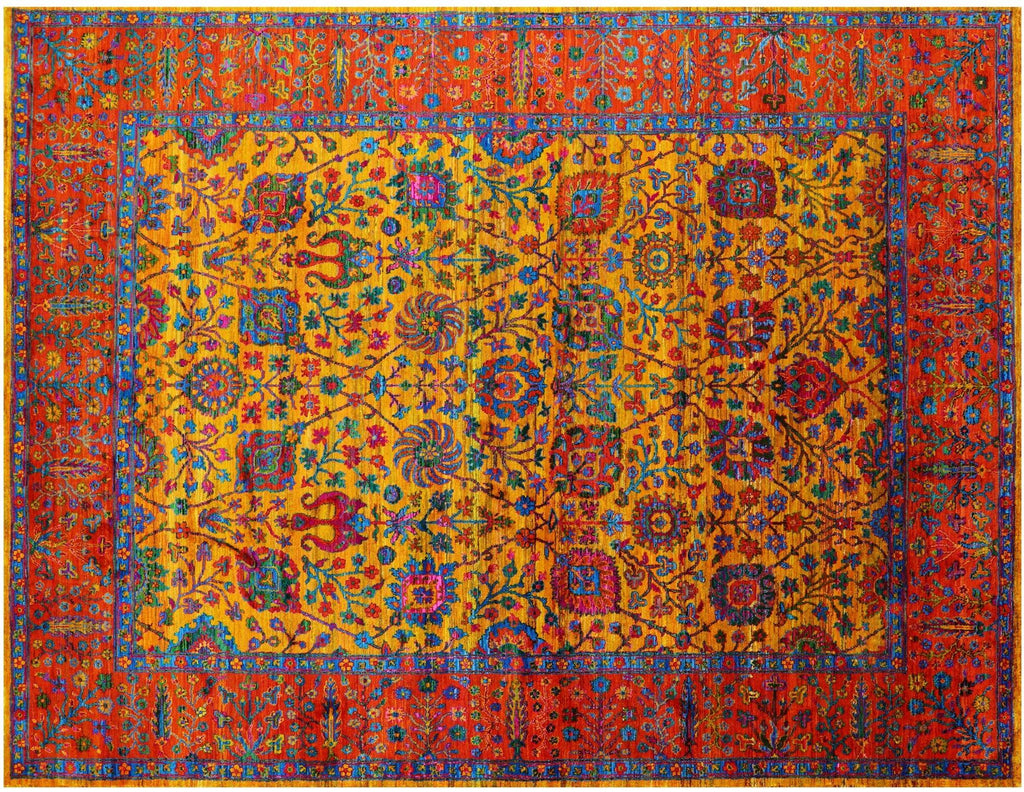 Gold Persian Tabriz Handmade 100% Silk Rug - Manhattan Rugs