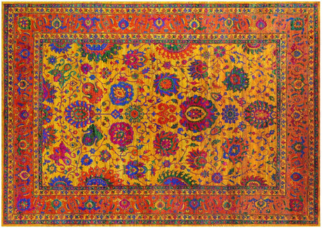 Gold Persian Tabriz Handmade 100% Silk Rug - Manhattan Rugs