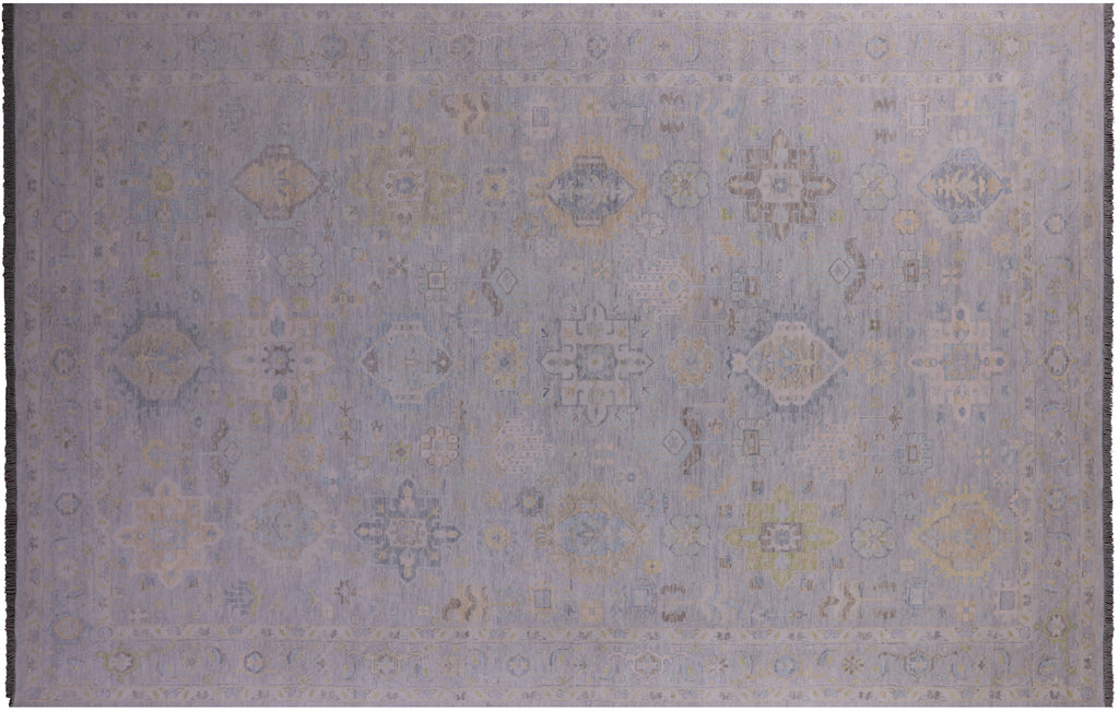 Silver 12' 1" X 18' 3" Hand-Knotted Persian Heriz Serapi Wool Rug - Q22222