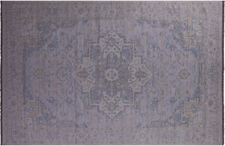 Grey Handmade Persian Heriz Serapi Wool Rug - Manhattan Rugs