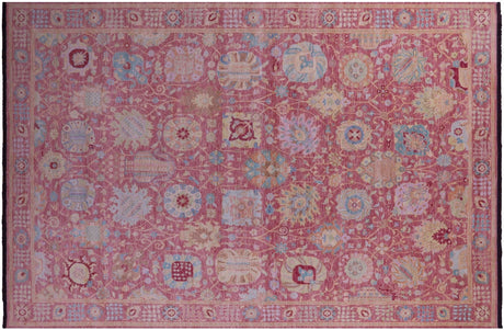 Pink Turkish Angora Oushak Handmade Rug - Manhattan Rugs