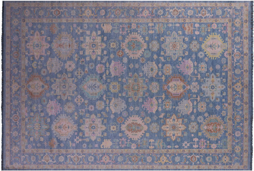 Blue Persian Heriz Serapi Hand Knotted Wool Rug - Manhattan Rugs