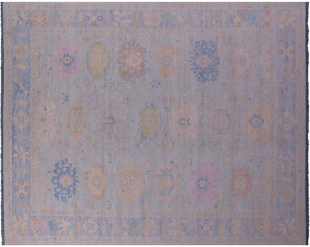 Blue Turkish Angora Oushak Handmade Wool Rug - Manhattan Rugs