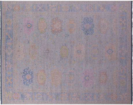 Blue Turkish Angora Oushak Handmade Wool Rug - Manhattan Rugs