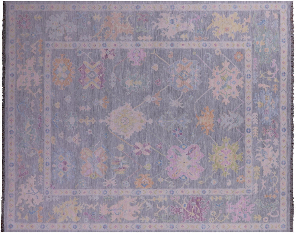 Grey Turkish Angora Oushak Handmade Wool Rug - Manhattan Rugs