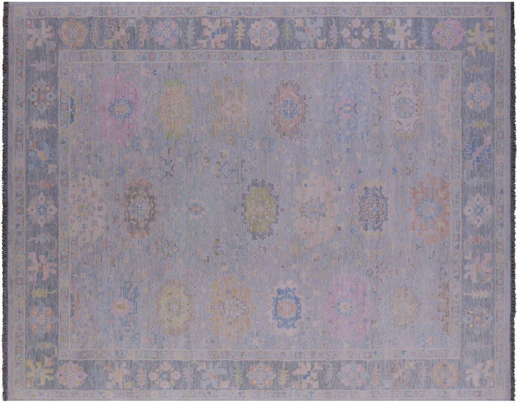Silver Turkish Angora Oushak Handmade Rug 12' 0" X 14' 10" - Q22235