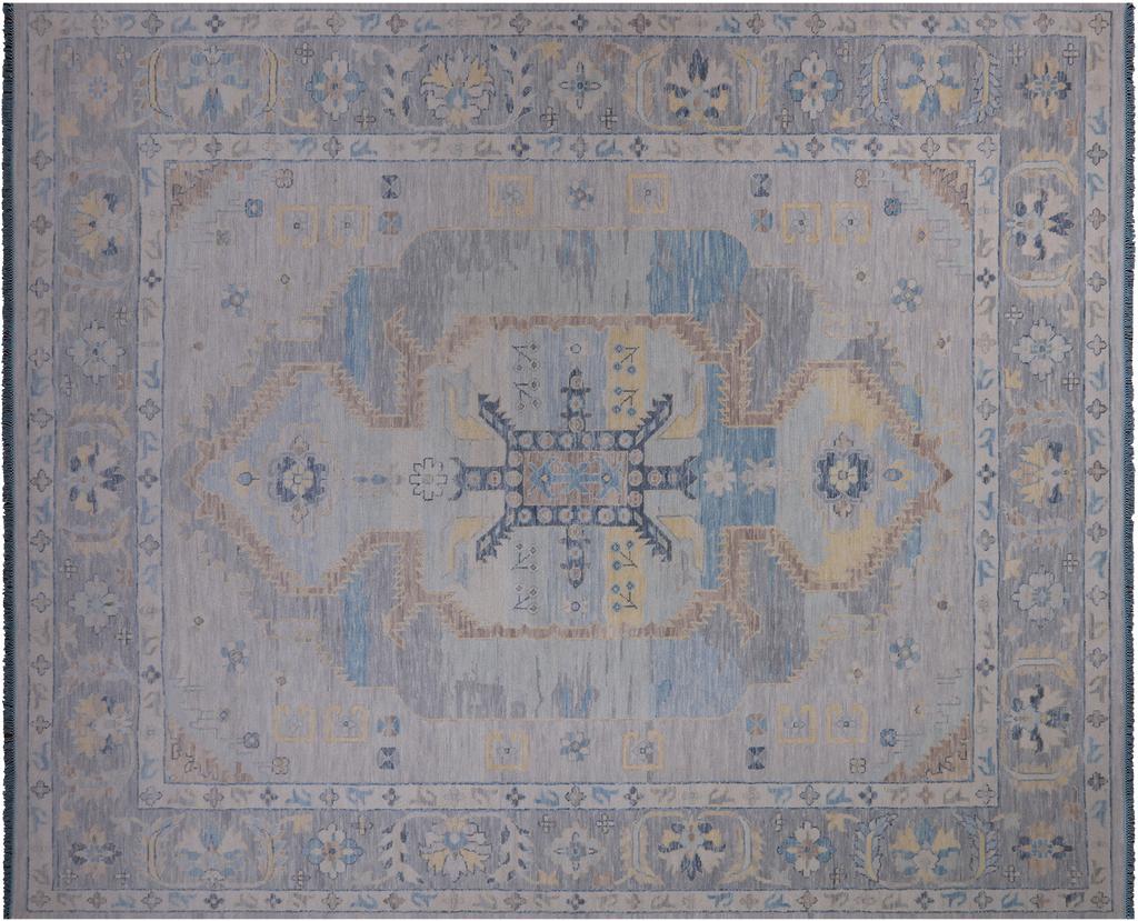 Silver Persian Heriz Serapi Hand-Knotted Wool Rug 12' 2" X 14' 10" - Q22242