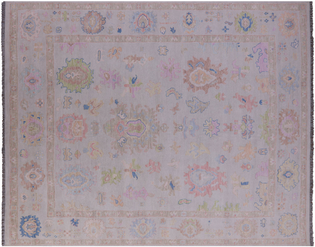 Ivory Turkish Angora Oushak Handmade Wool Rug