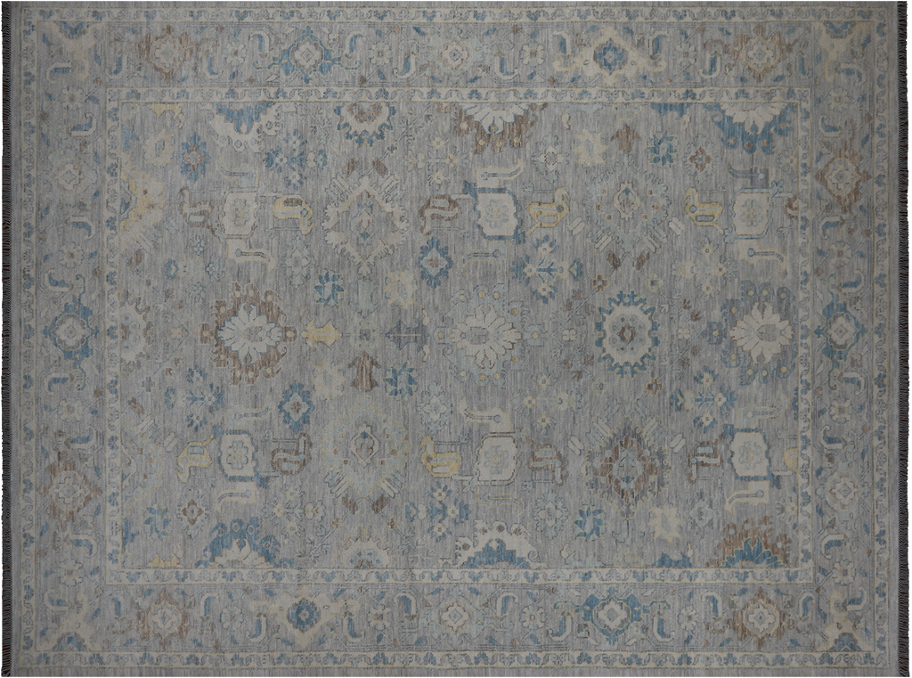 Silver Persian Heriz Serapi Hand-Knotted Wool Rug 10' 2" X 13' 9" - Q22253