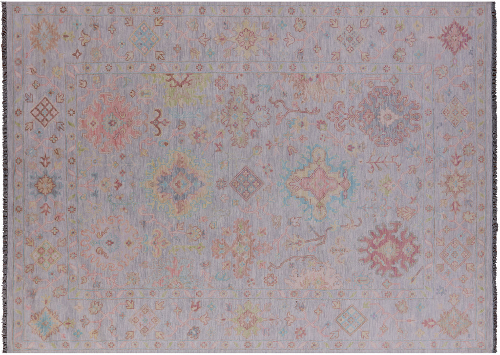 Silver 10' 2" X 13' 9" Turkish Oushak Hand Knotted Wool Rug - Q22257