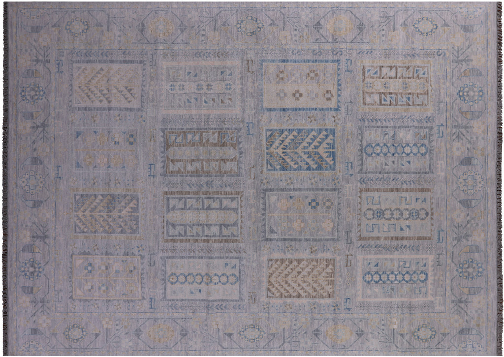 Silver Tribal Persian Gabbeh Handmade Wool Rug 10' 3" X 13' 10" - Q22258