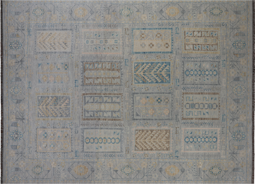 Silver Tribal Persian Gabbeh Handmade Wool Rug 10' 3" X 13' 10" - Q22258