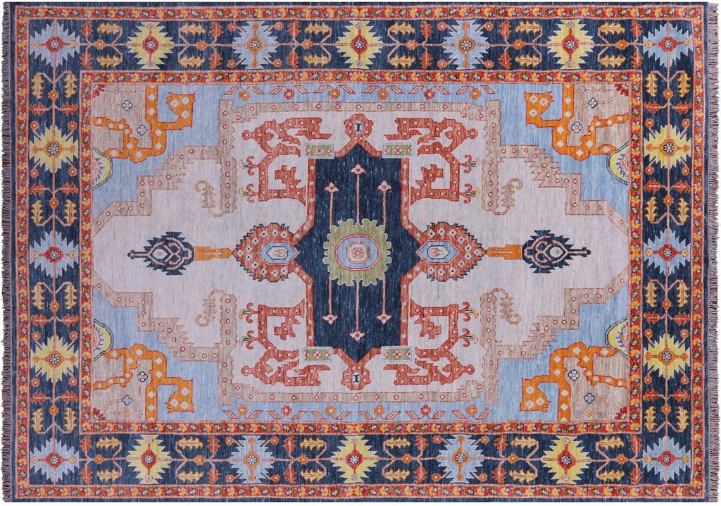 Grey Persian Heriz Serapi Hand-Knotted Wool Rug - Manhattan Rugs