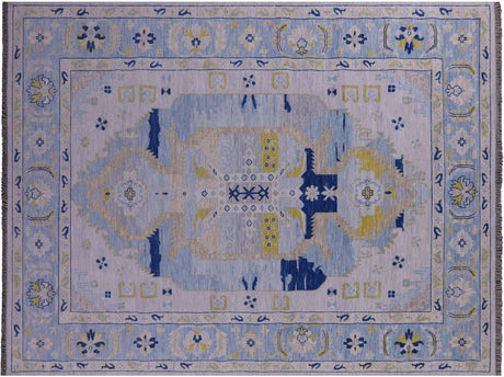 Blue Persian Heriz Serapi Hand-Knotted Wool Rug - Manhattan Rugs