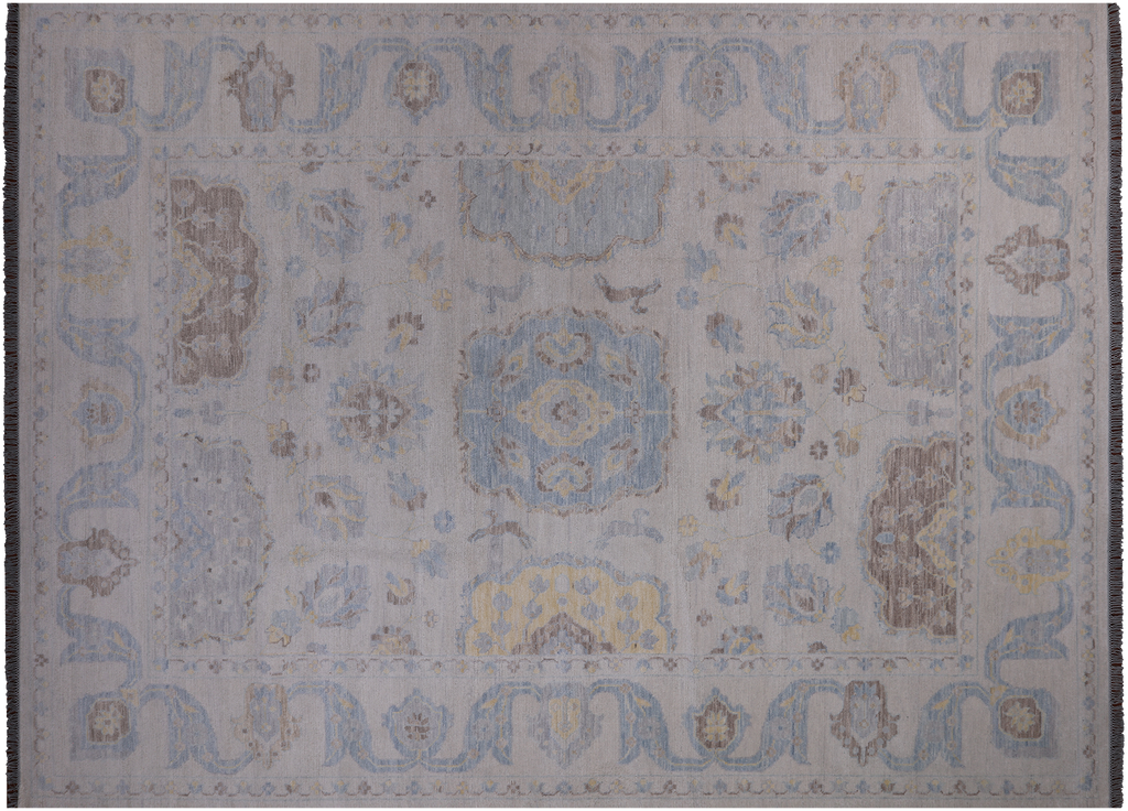 Ivory Persian Tabriz Handmade Wool Rug 10' 2" X 13' 10" - Q22275