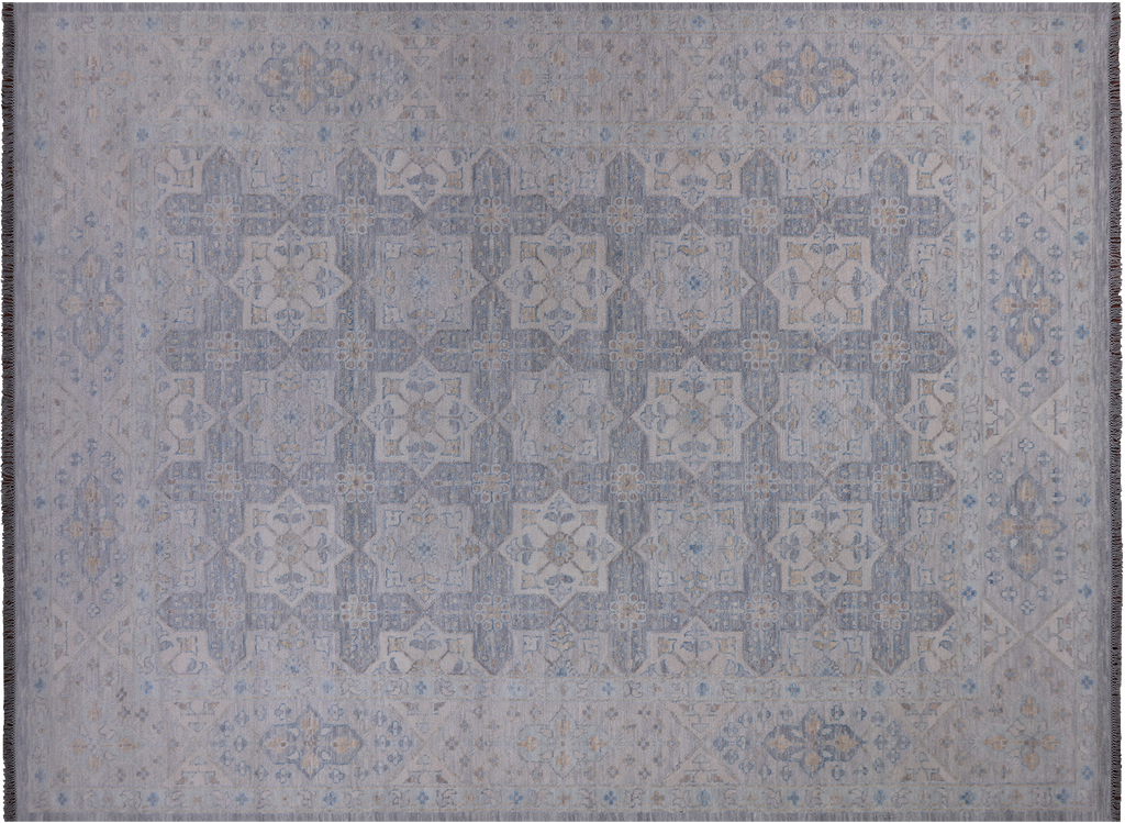 Silver Persian Tabriz Handmade Wool Rug 10' 2" X 13' 8" - Q22278