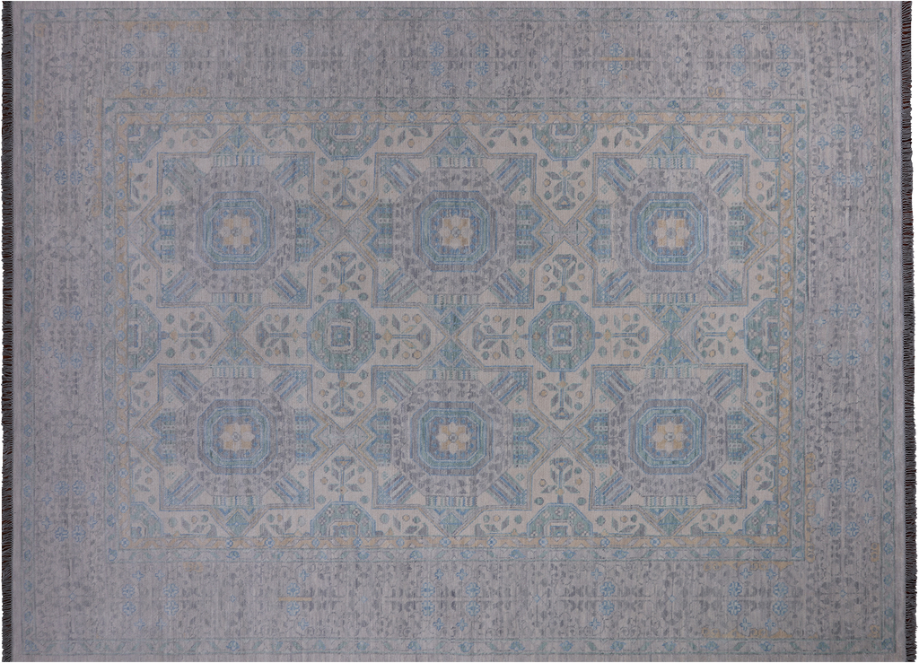 Silver 10' 2" X 13' 9" Mamluk Hand-Knotted Wool Rug - Q22280