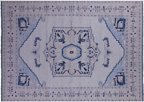 Blue Handmade Persian Heriz Serapi Wool Rug - Manhattan Rugs
