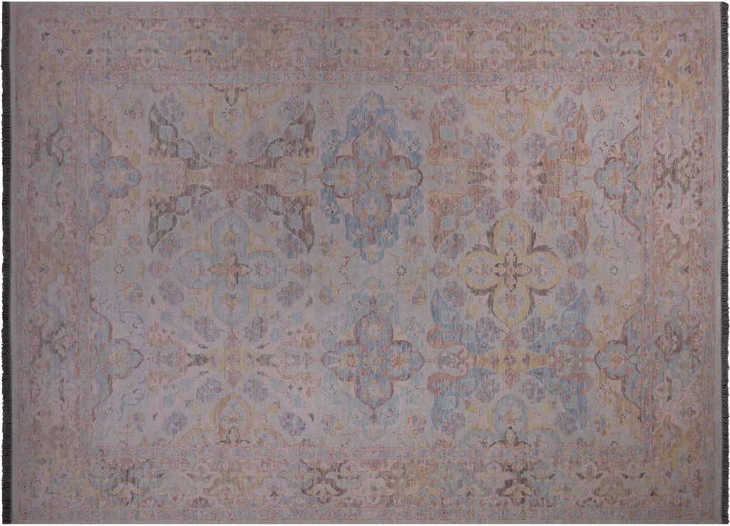 Ivory 10' 1" X 14' 0" Persian Tabriz Handmade Wool Rug - Q22287