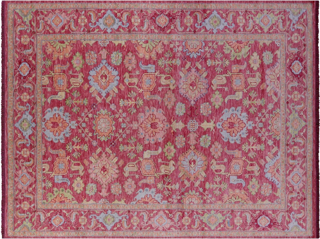 Pink Persian Heriz Serapi Hand-Knotted Wool Rug - Manhattan Rugs