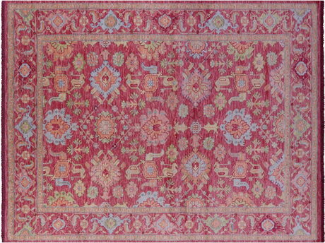 Pink Persian Heriz Serapi Hand-Knotted Wool Rug - Manhattan Rugs
