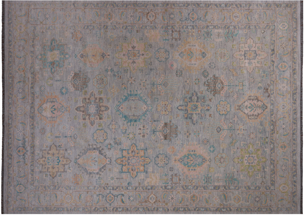 Silver 9' 10" X 13' 9" Persian Heriz Serapi Handmade Wool Rug - Q22297