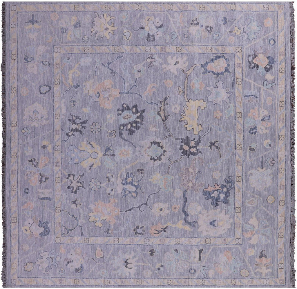 Grey Square Turkish Angora Oushak Handmade Rug - Manhattan Rugs