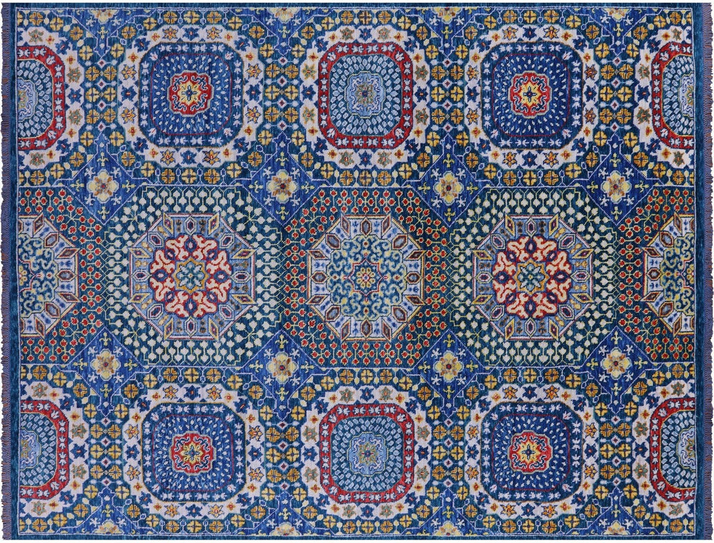Blue Mamluk Hand Knotted Wool Rug - Manhattan Rugs