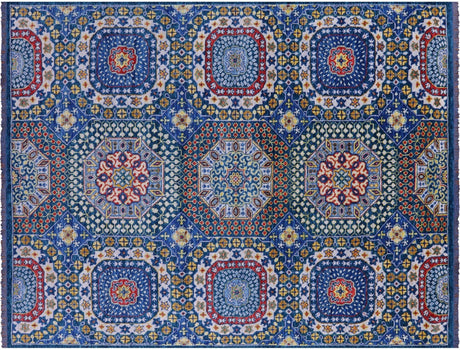 Blue Mamluk Hand Knotted Wool Rug - Manhattan Rugs