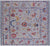 Blue Square Turkish Angora Oushak Handmade Rug - Manhattan Rugs