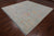 SUPER SALE Silver 9' Square Hand-Knotted Turkish Angora Oushak Wool Rug - Q22329
