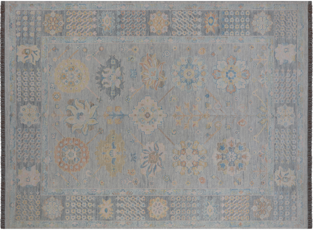 Silver Persian Heriz Serapi Hand Knotted Wool Rug 9' 3" X 12' 1" - Q22331