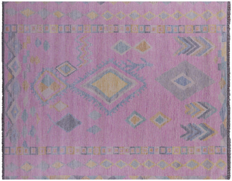 Pink Moroccan Hand Knotted Wool Rug - Manhattan Rugs