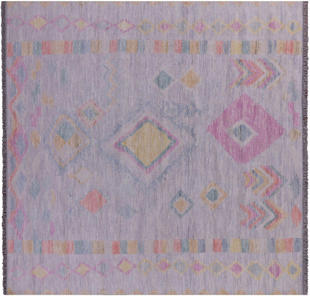 Grey Square Moroccan Hand Knotted Wool Rug - Manhattan Rugs