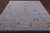Blue Square Turkish Angora Oushak Handmade Rug - Manhattan Rugs