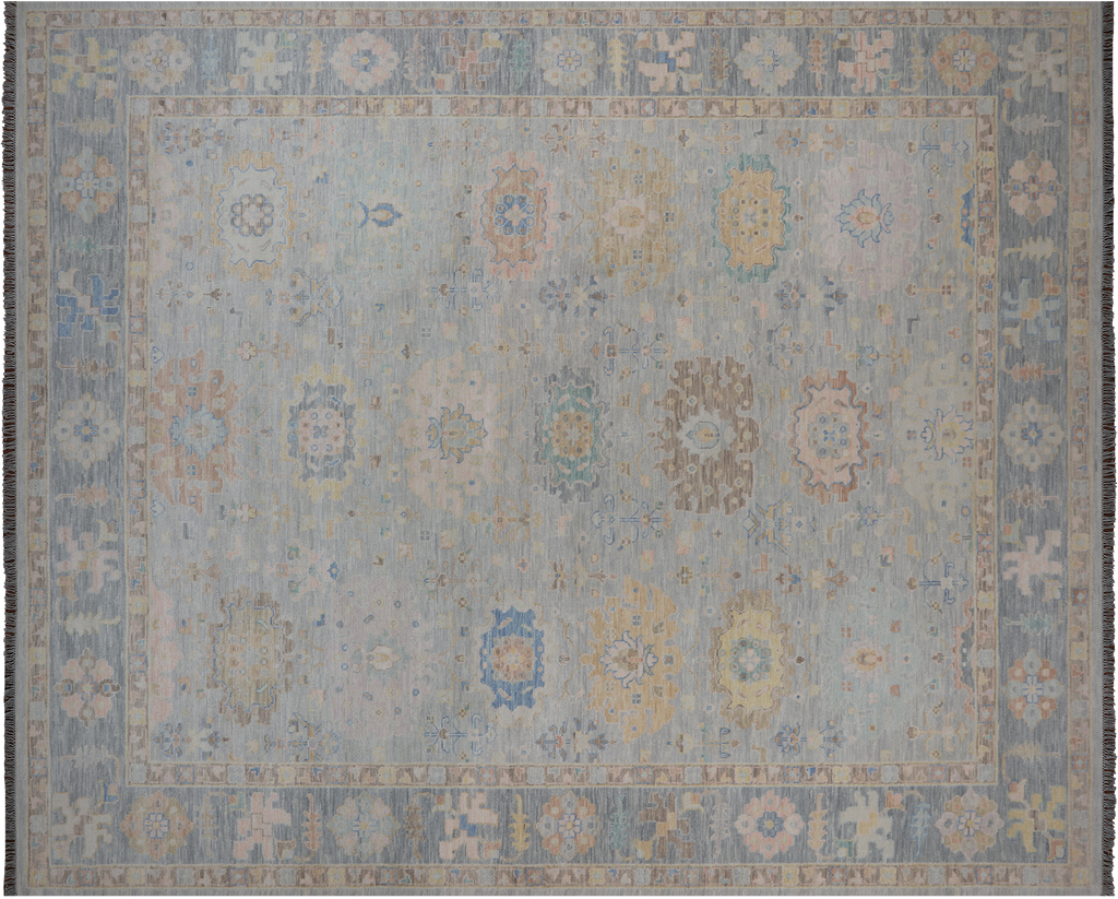 SUPER SALE Silver 12' 2" X 15' 0" Turkish Angora Oushak Hand Knotted Rug - Q22345