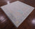 Silver 8' Square Turkish Angora Oushak Hand Knotted Rug - Q22351