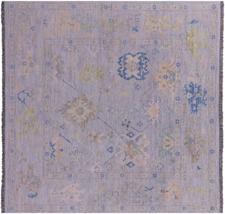 Grey Square Handmade Turkish Angora Oushak Wool Rug - Manhattan Rugs