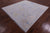 Silver 9' Square Handmade Turkish Angora Oushak Wool Rug - Q22353