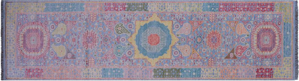 Blue Runner Mamluk Handmade Wool Rug - Manhattan Rugs
