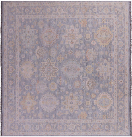 Grey Square Persian Heriz Serapi Hand Knotted Wool Rug - Manhattan Rugs