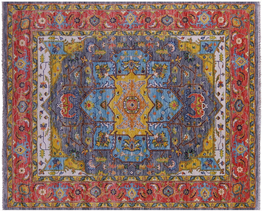 Grey Persian Heriz Serapi Hand Knotted Wool Rug - Manhattan Rugs