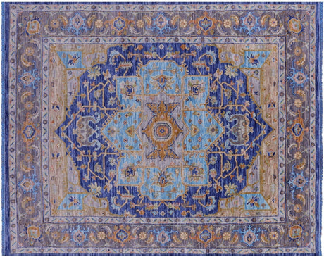 Blue Persian Heriz Serapi Handmade Rug - Manhattan Rugs